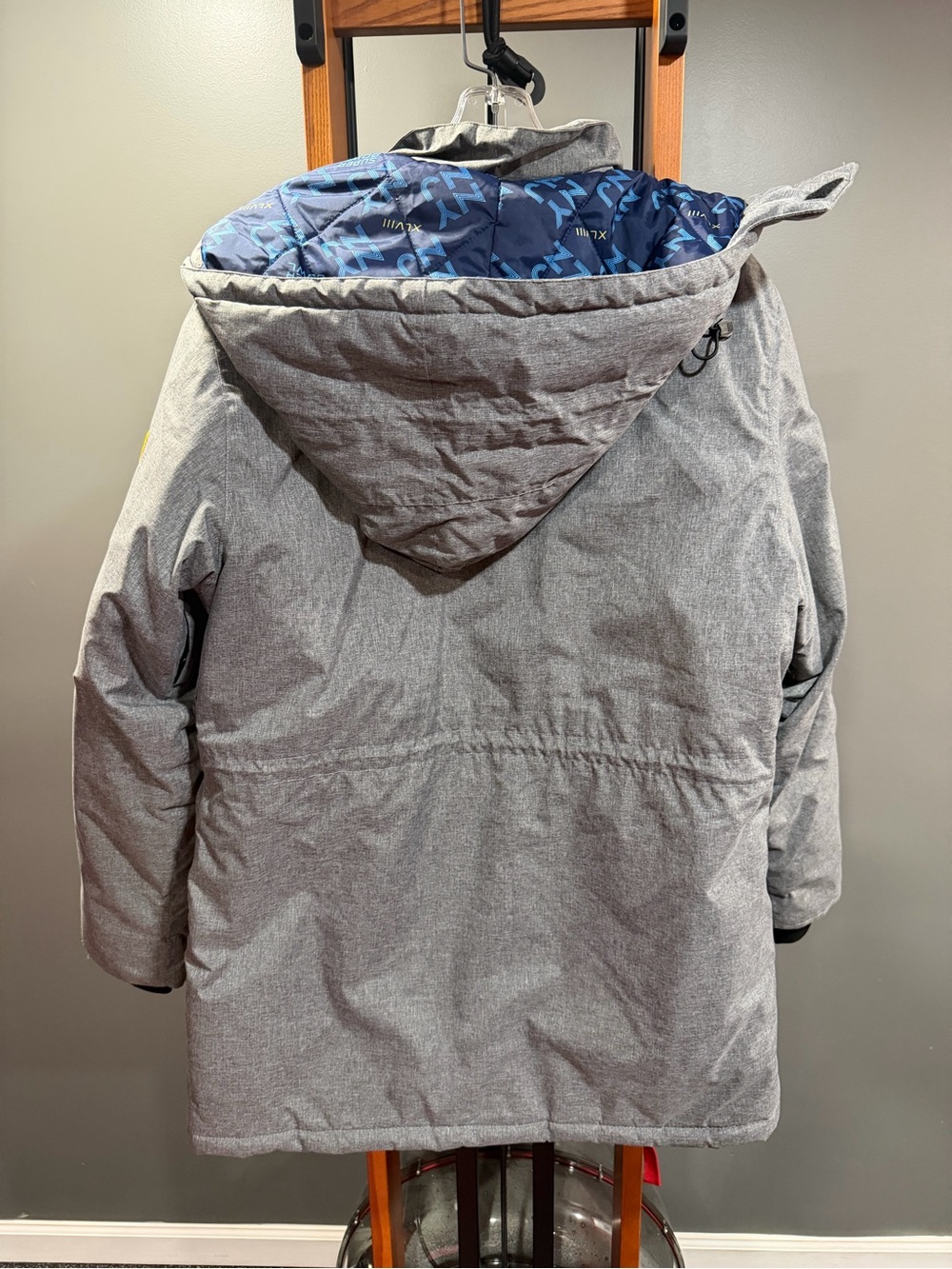 NFL Super Bowl XLVIII NY NJ Parka Jacket Gray Hooded Coat Large Official License - Picture 10 of 11